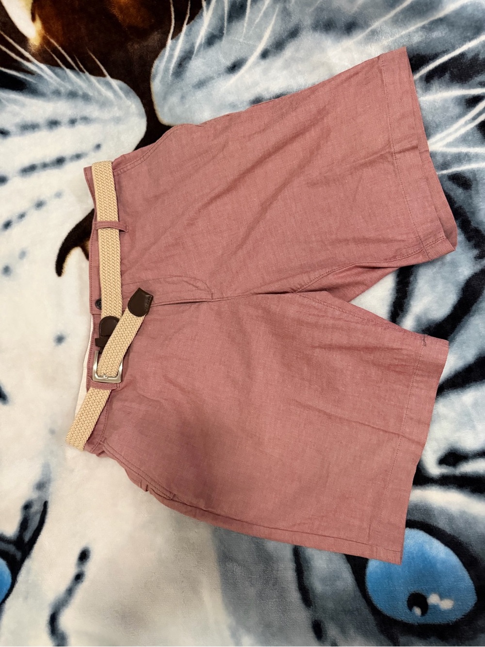 Dockers Men's Shorts in Dusty Rose with Woven Belt